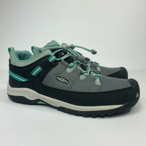 KEEN Kids' Targhee Low Waterproof Hiking Shoes Size 6 Steel Grey/Green 1019830